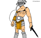 Dibujo Gladiador pintado por papa