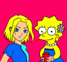 Dibujo Sakura y Lisa pintado por lala