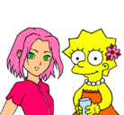 Dibujo Sakura y Lisa pintado por Ruffy