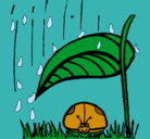 Dibujo Mariquita protegida de la lluvia pintado por amalia