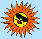 Dibujo Sol con gafas de sol pintado por TEAMO 