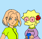 Dibujo Sakura y Lisa pintado por MARISCAL
