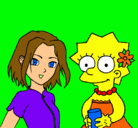 Dibujo Sakura y Lisa pintado por lisa¡¡¡¡¡¡¡