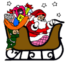Dibujo Papa Noel en su trineo pintado por PAPANOEL