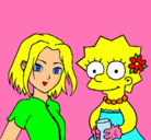 Dibujo Sakura y Lisa pintado por saimond