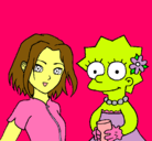 Dibujo Sakura y Lisa pintado por camero