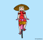 Dibujo China en bicicleta pintado por SuperStar