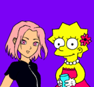 Dibujo Sakura y Lisa pintado por Kevin