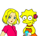 Dibujo Sakura y Lisa pintado por Nicol