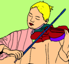 Dibujo Violinista pintado por ANALIA DESCHI