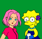 Dibujo Sakura y Lisa pintado por barbarita
