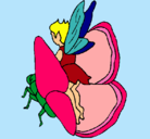 Dibujo Duende y mariposa pintado por Mile
