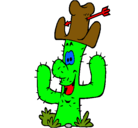 Dibujo Cactus con sombrero pintado por ricardito