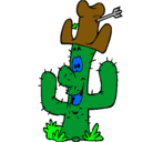 Dibujo Cactus con sombrero pintado por sara