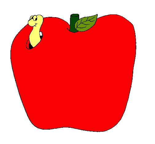 Dibujo Gusano en la fruta pintado por sebita23