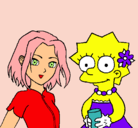Dibujo Sakura y Lisa pintado por -JuDiiTh-
