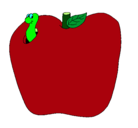 Dibujo Gusano en la fruta pintado por ESTEFANNY