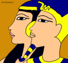 Dibujo Ramsés y Nefertiti pintado por jenni