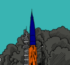 Dibujo Lanzamiento cohete pintado por johnson