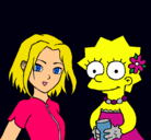 Dibujo Sakura y Lisa pintado por KATERINE
