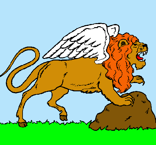 Dibujo León alado pintado por Ruffy