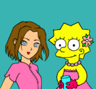 Dibujo Sakura y Lisa pintado por anaa