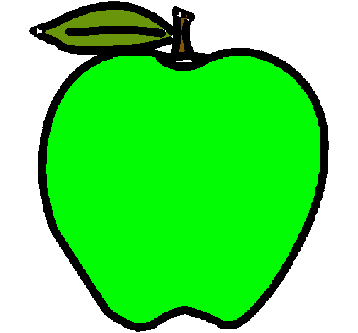 Dibujo manzana pintado por laza