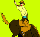 Dibujo Vaquero en caballo pintado por Rafael