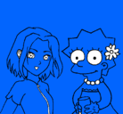 Dibujo Sakura y Lisa pintado por alejano