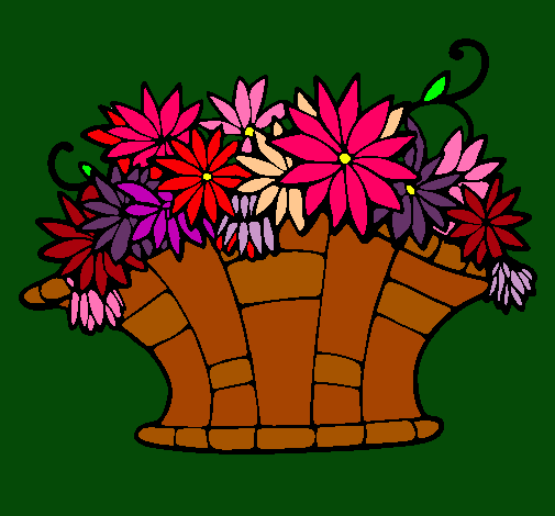 Dibujo Cesta de flores 7 pintado por anna