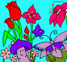 Dibujo Fauna y flora pintado por elena 