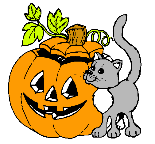 Calabaza y gato