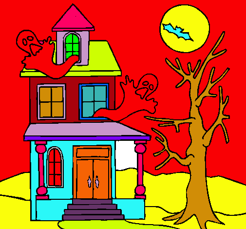 Dibujo Casa fantansma pintado por junior