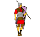 Dibujo Soldado romano pintado por queyo