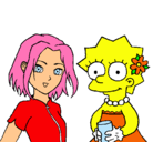 Dibujo Sakura y Lisa pintado por rica