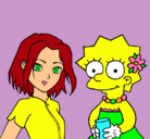 Dibujo Sakura y Lisa pintado por cris 