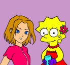 Dibujo Sakura y Lisa pintado por danelly