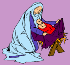 Dibujo Nacimiento del niño Jesús pintado por beri