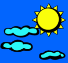 Dibujo Sol y nubes 2 pintado por katya