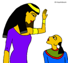 Dibujo Madre e hijo egipcios pintado por lore