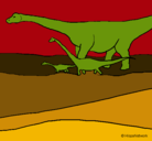 Dibujo Familia de Braquiosaurios pintado por DarianSan