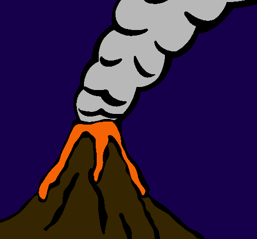 Dibujo Volcán pintado por Hugo05