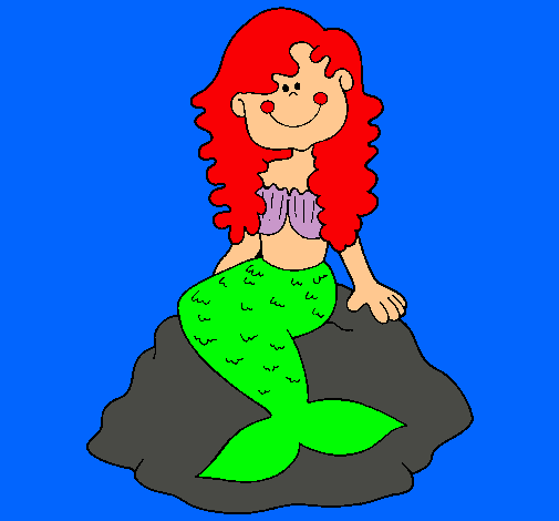 Dibujo Sirena sentada en una roca pintado por georgette 