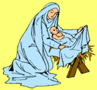 Dibujo Nacimiento del niño Jesús pintado por magallanes