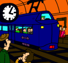 Dibujo Estación de ferrocarriles pintado por Feliciano