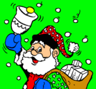 Dibujo Santa Claus y su campana pintado por william