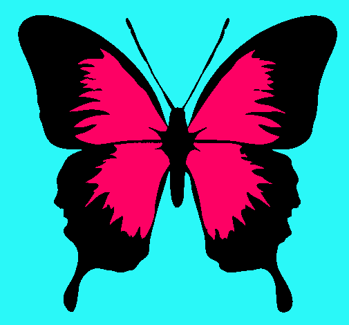 Dibujo Mariposa con alas negras pintado por alexa