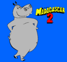 Dibujo Madagascar 2 Gloria pintado por morsa
