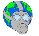Dibujo Tierra con máscara de gas pintado por zara