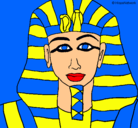 Dibujo Tutankamon pintado por garrido